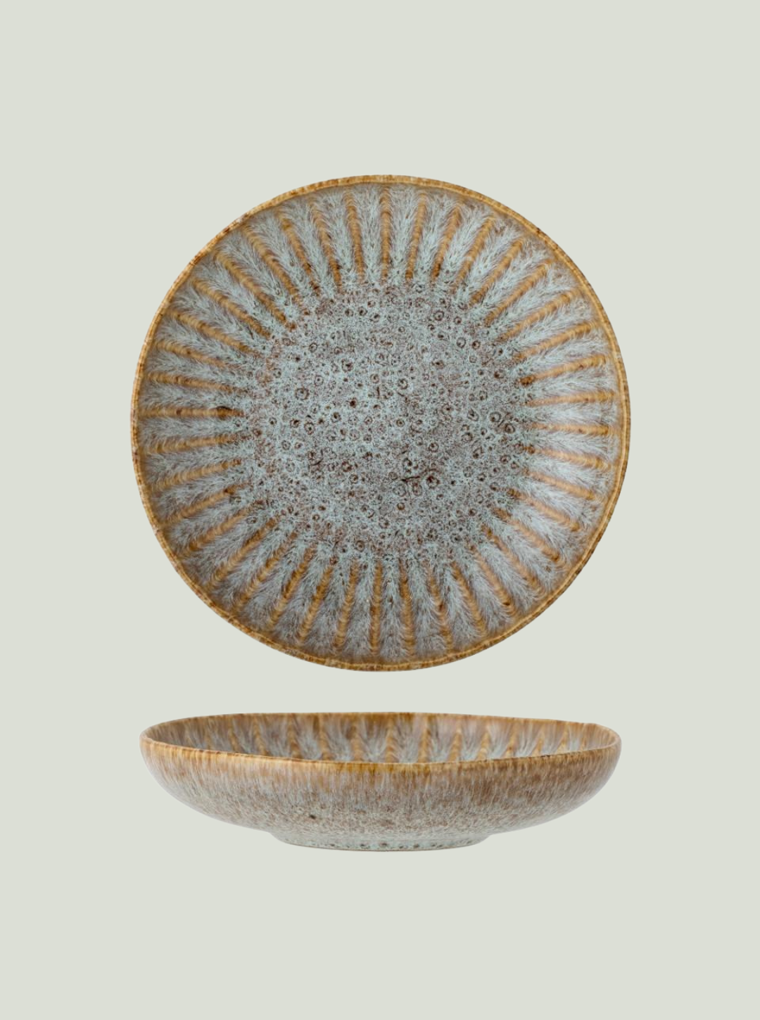 Talerz do makaronu Fleur, natura, kamionka Bloomingville