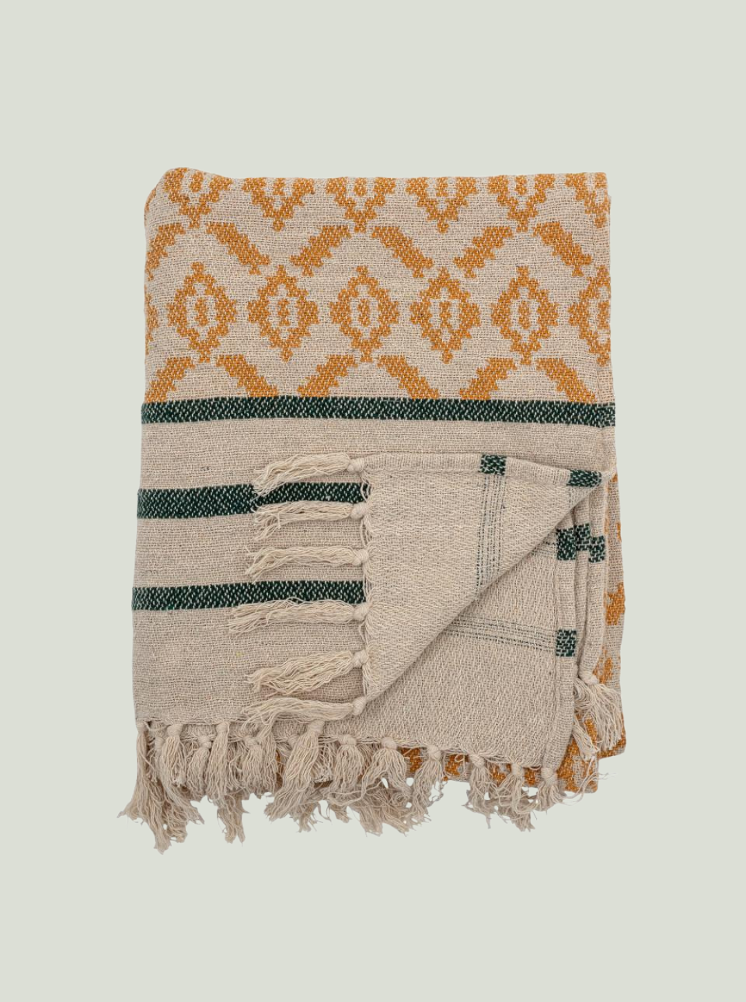 Narzuta Fini, żółta, bawełna z recyklingu Bloomingville