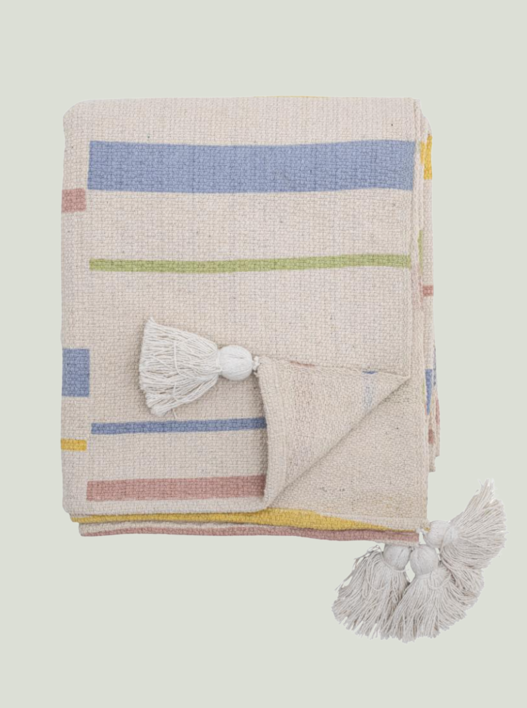 Narzuta Pontino, natura, bawełna z recyklingu Bloomingville Mini