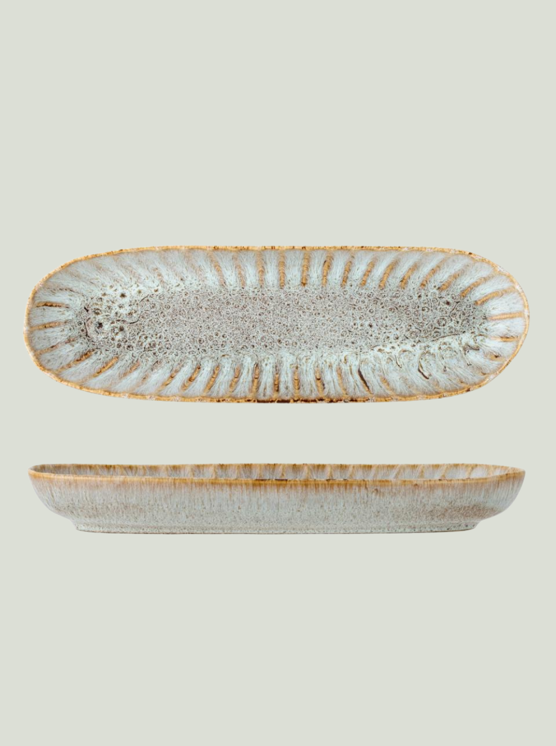 Talerz do serwowania Fleur, natura, kamionka Bloomingville