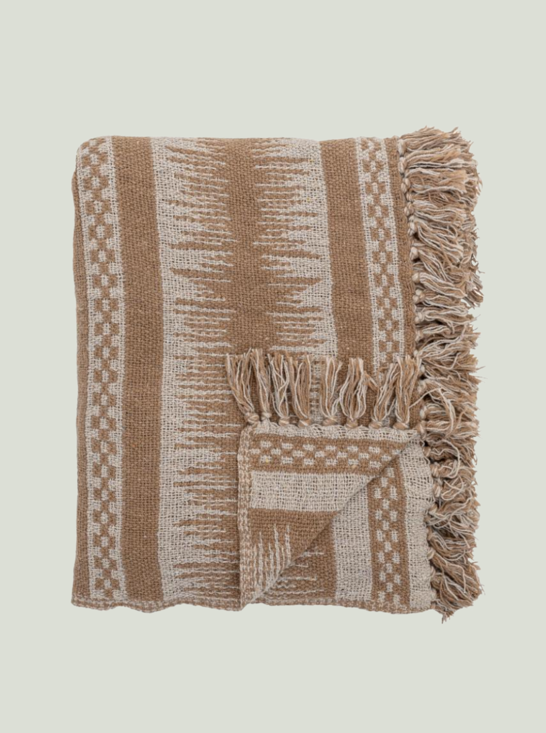 Narzuta Marmi, brown, bawełna z recyklingu Bloomingville