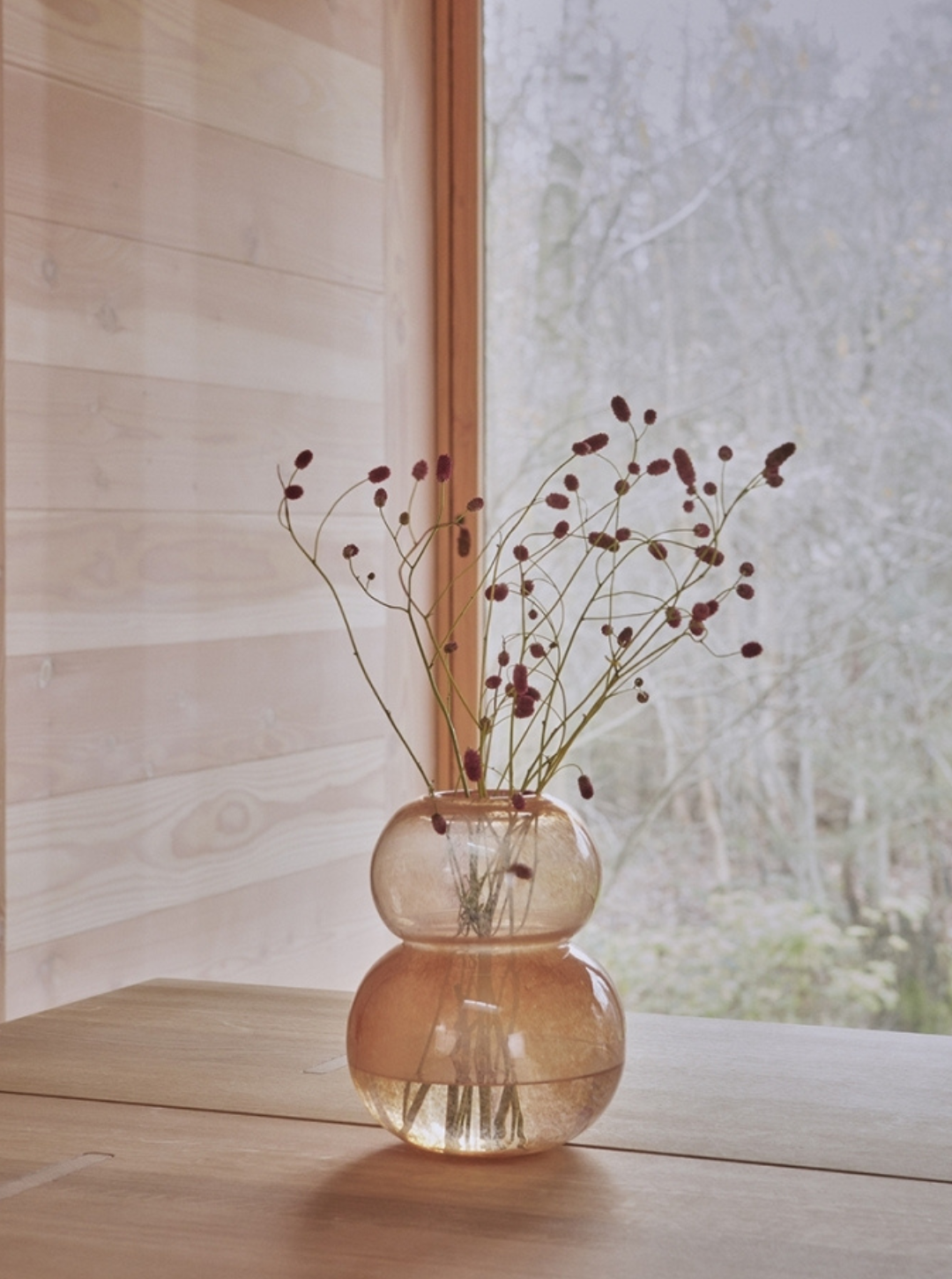 Dmuchany ustnie wazon Lasi Vase Taupe Small OYOY