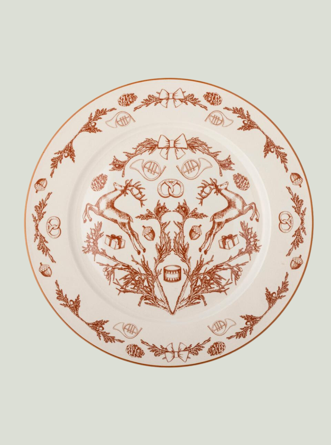 Talerz świąteczny Beth, czerwony, kamionka, śr. 30,5 cm Bloomingville