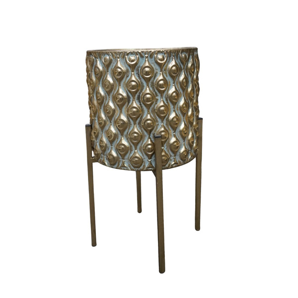 Kwietnik metalowy złota patyna na nóżkach 28x51cm