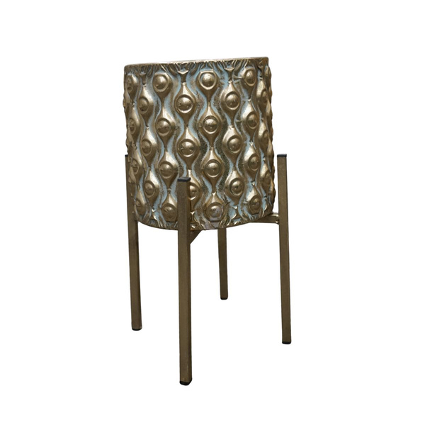 Kwietnik metalowy złota patyna na nóżkach 21x41cm