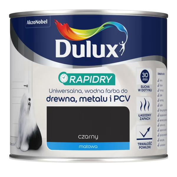 Farba uniwersalna Rapidry Czarna matowa 0,4L Dulux