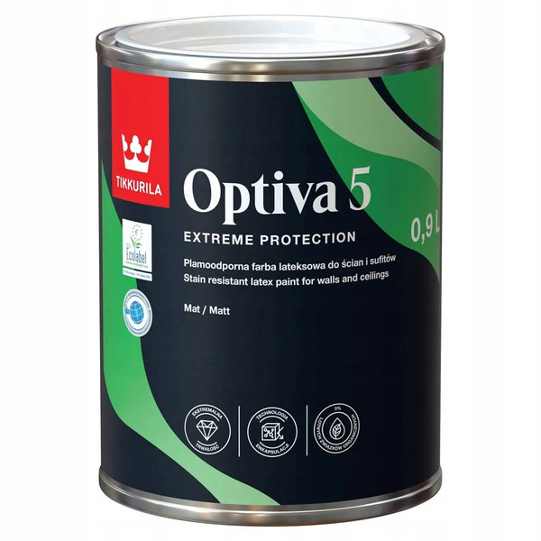 Farba lateksowa do wnętrz Optiva Matt 5 0,9L S0510-G70Y Tikkurila