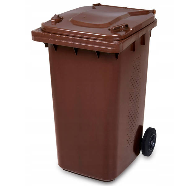 Kosz na śmieci ogrodowy z wentylacją 120L brązowy