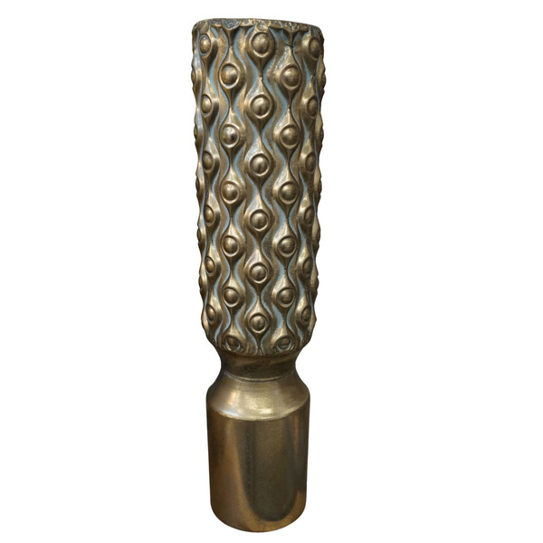 Wazon metalowy złota patyna nakrapiany 14,5x57,5cm