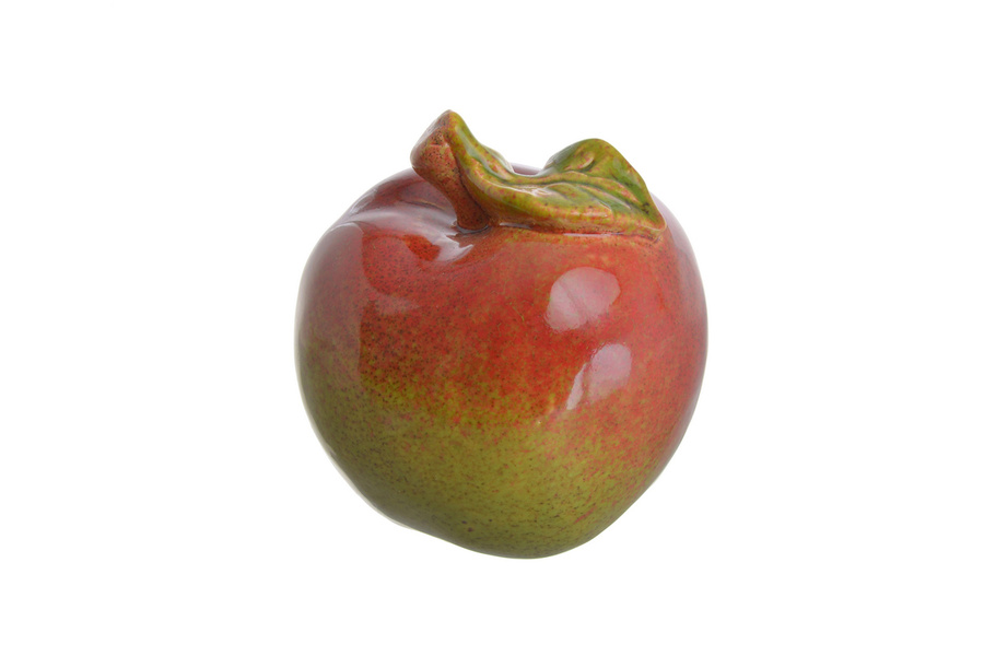Jabłko ceramiczne czerwono-zielone