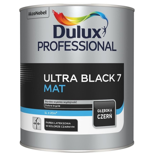 Farba Ultra Black 7 Professional Czarna Matowa 1L Dulux