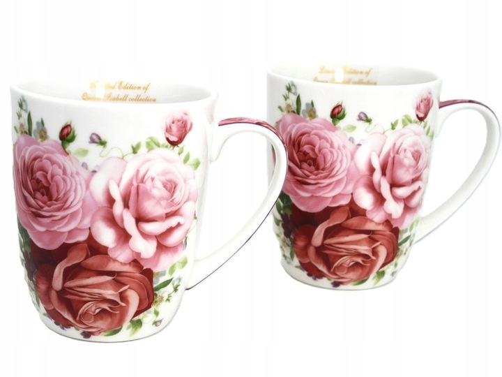 Kubki 2sztuki bordowo-różowe róże 400ml