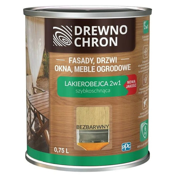 Lakierobejca 2w1 Naturalny bezbarwny 0,75L Drewnochron