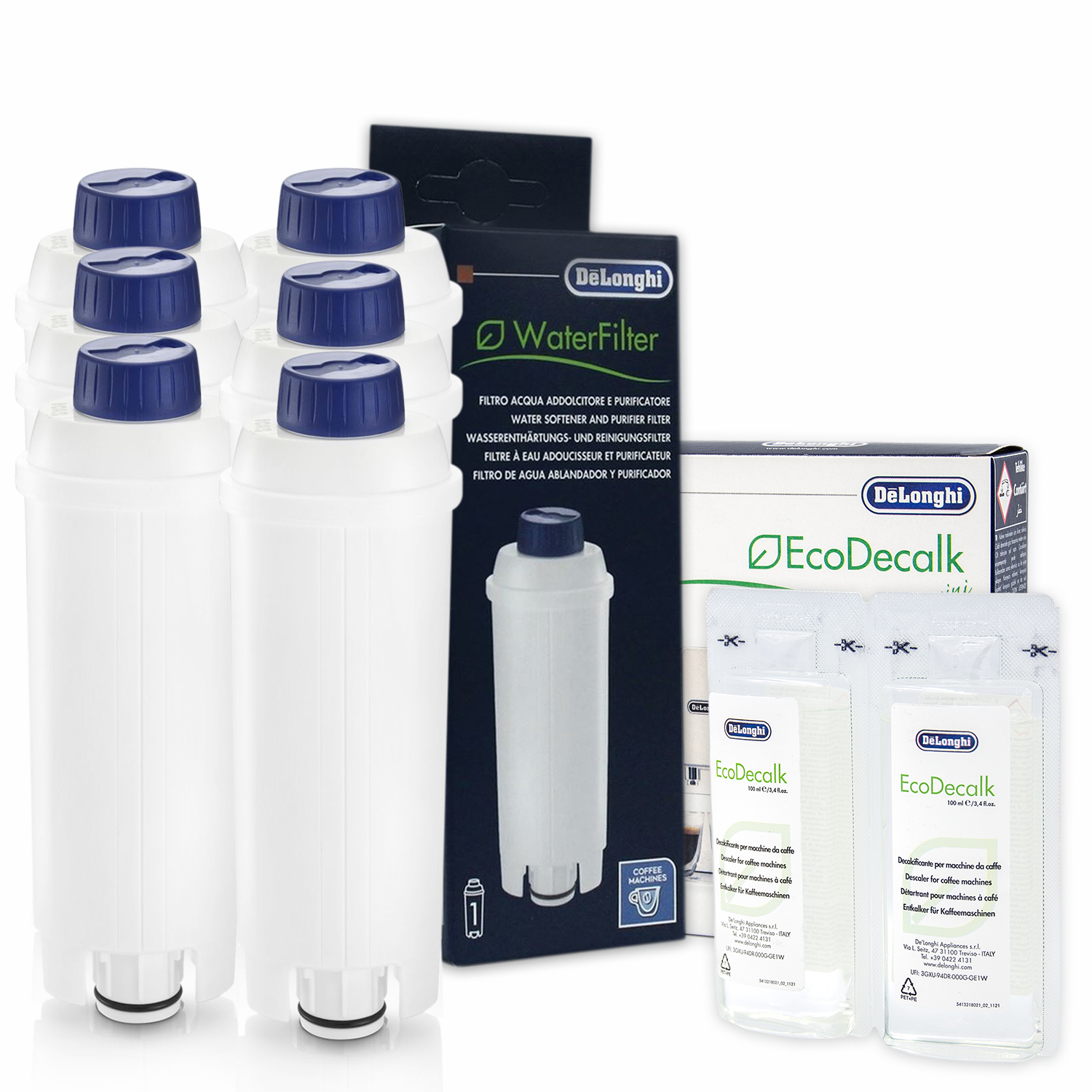 6x Filtr Do Ekspresu Delonghi AL-S002 + Odkamieniacz EcoDecalk 200ml