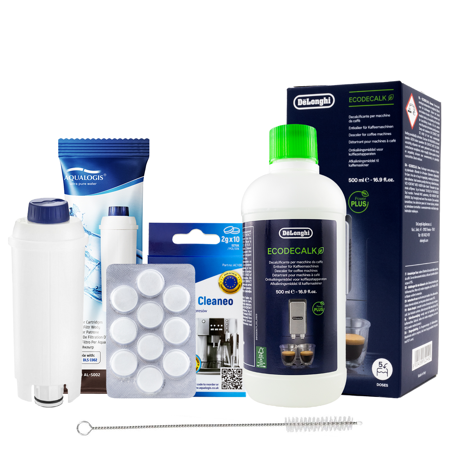 Odkamieniacz do ekspresu Delonghi + Filtr, Tabletki i Szczotka