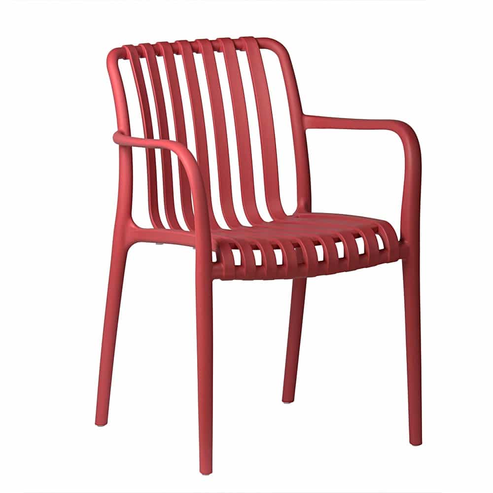 Krzesło ogrodowe ażurowe Aura - czerwone