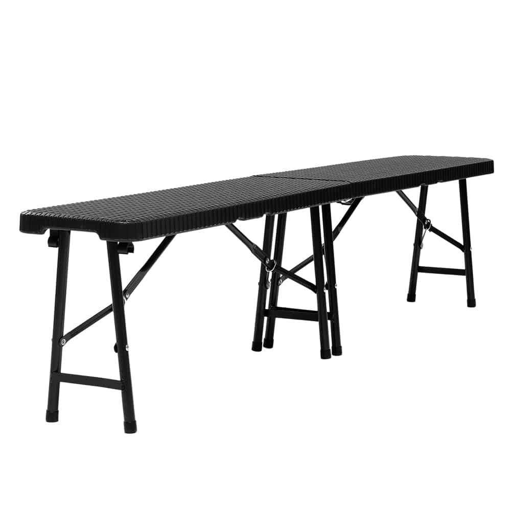 Ławka cateringowa składana rattan 180x30cm