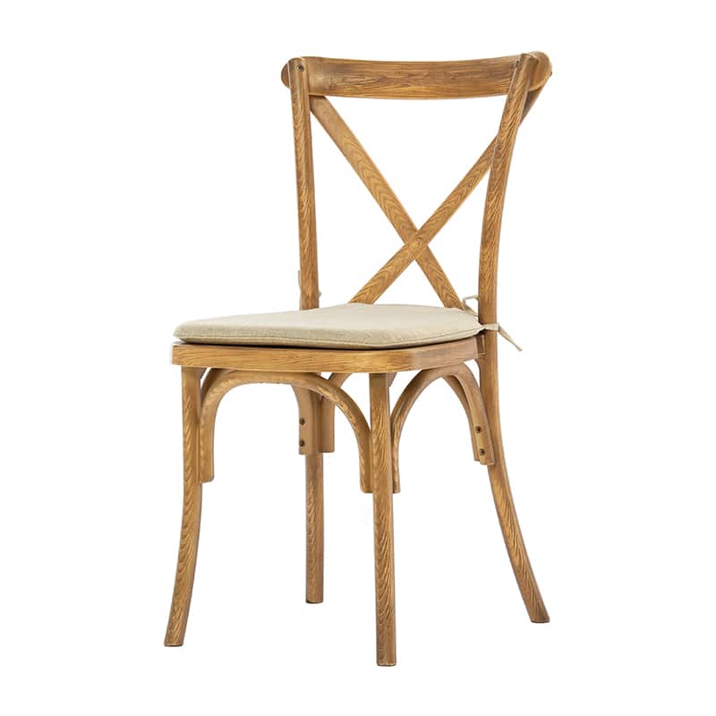 Krzesło rustykalne industrialne Boho PP - imitacja drewna jasne