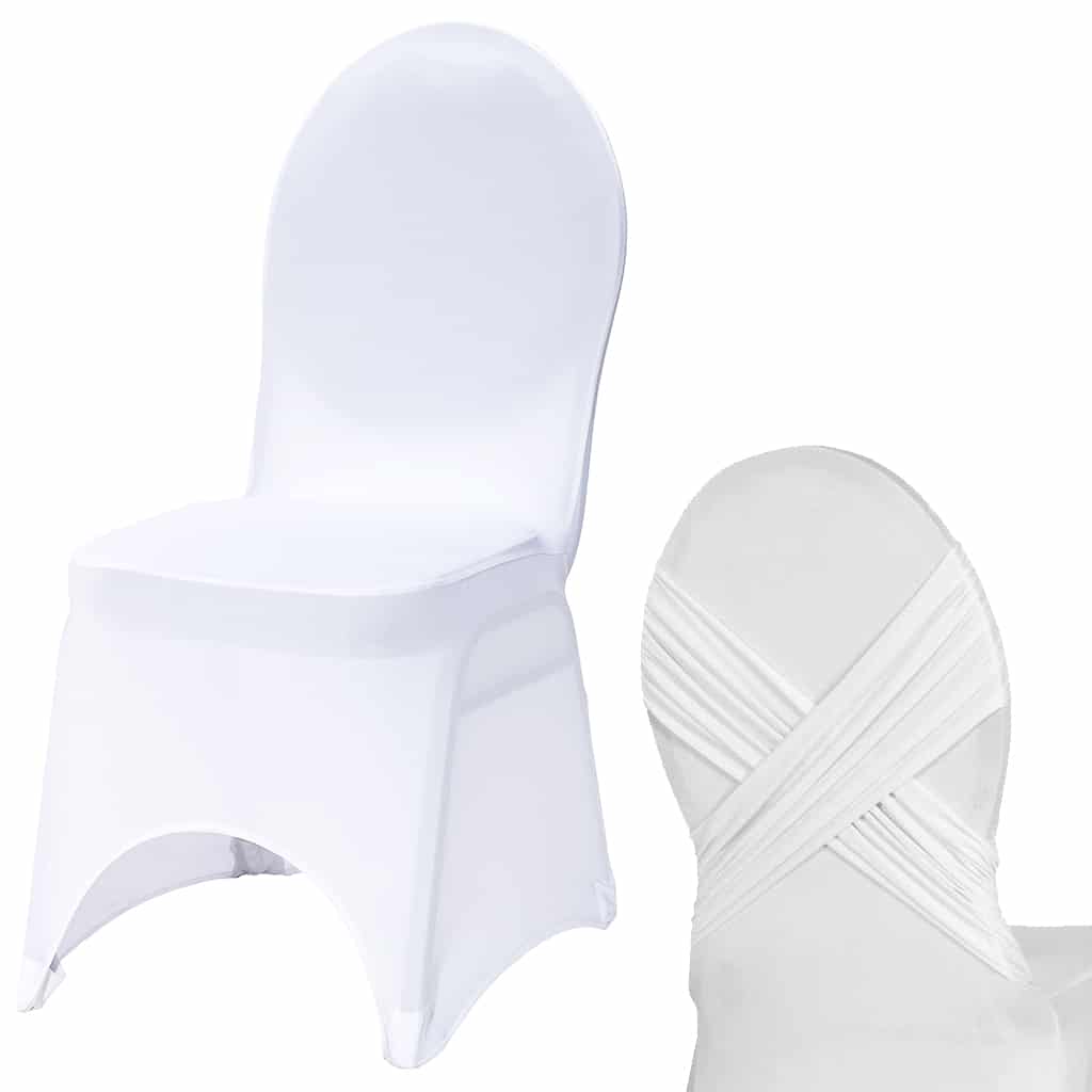 Pokrowiec na krzesło bankietowe kolor biały z przeszyciem
