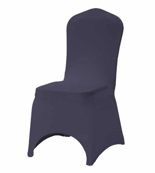 Pokrowiec na krzesło bankietowe kolor ciemny popiel wycięty