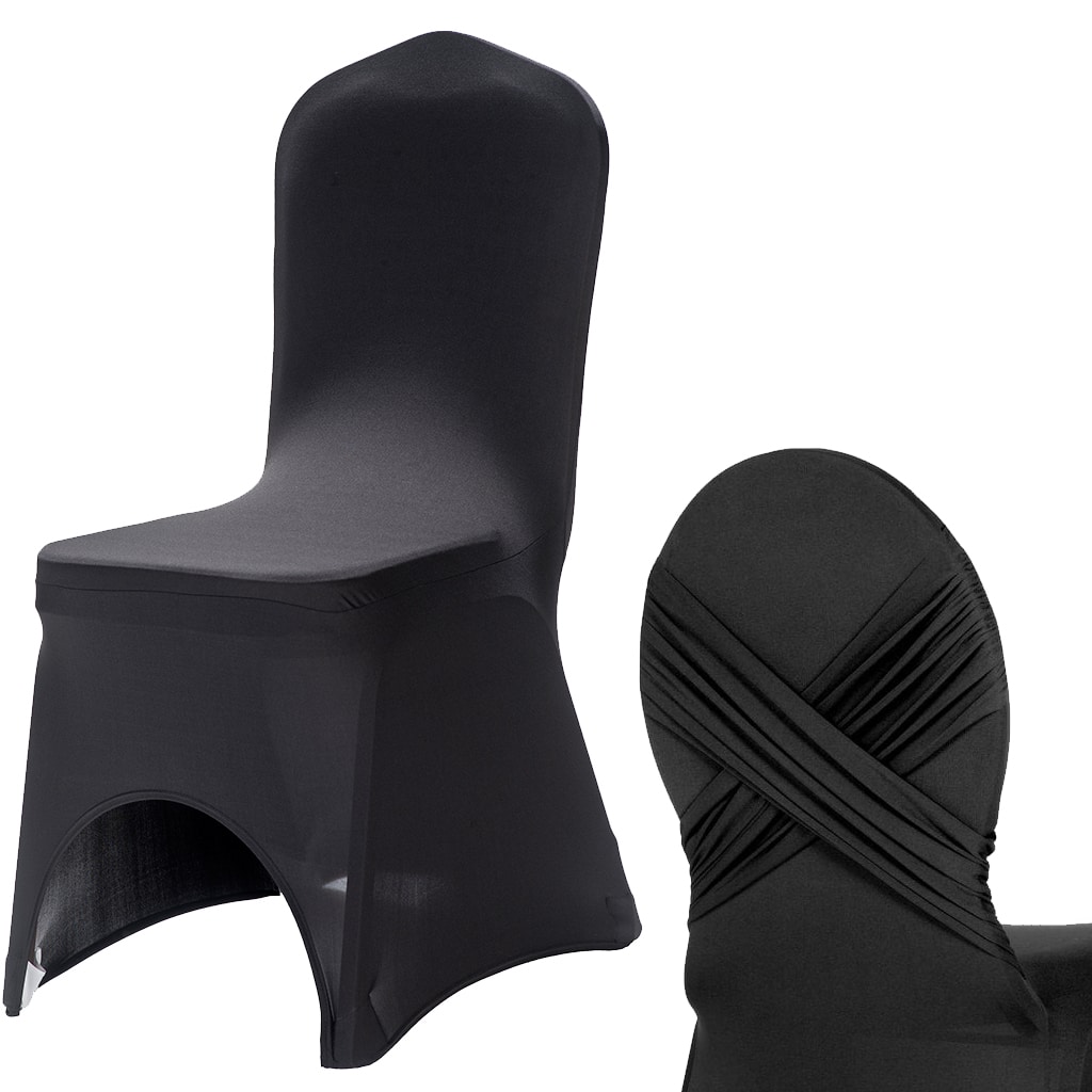 Pokrowiec na krzesło bankietowe kolor czarny z przeszyciem