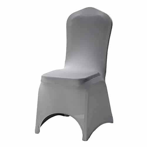 Pokrowiec na krzesło bankietowe kolor szary wycięty