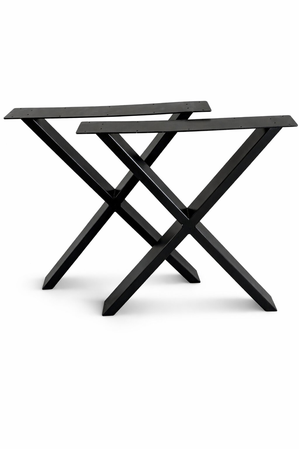 Nogi loftowe czarne do stołu X - komplet 2 sztuki metalowe