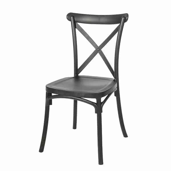 Krzesło rustykalne kuchenne Boho - czarne