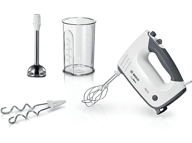 Mikser ręczny BOSCH MFQ37470 ErgoMixx Biało-szary 750 W