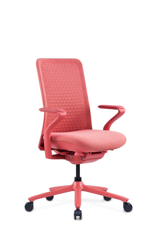 Fotel biurowy POLKA koralowy, siatka/tkanina