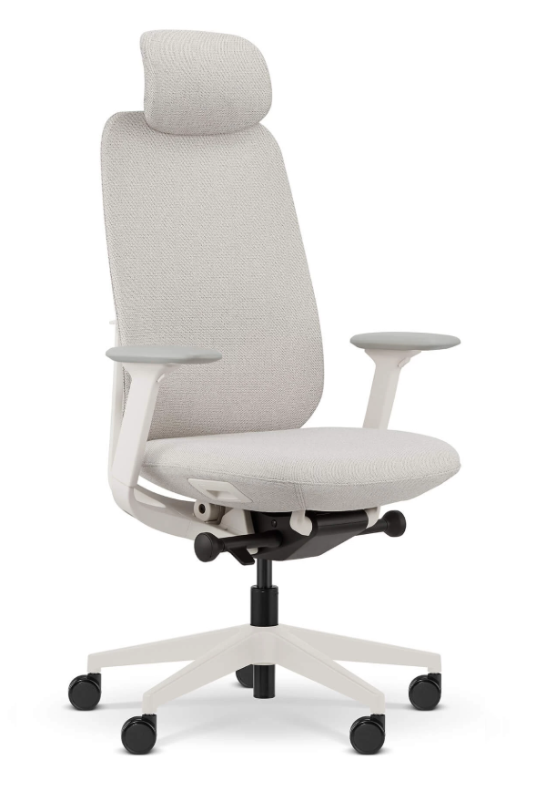 Fotel biurowy BILINE biały, membrana/tkanina