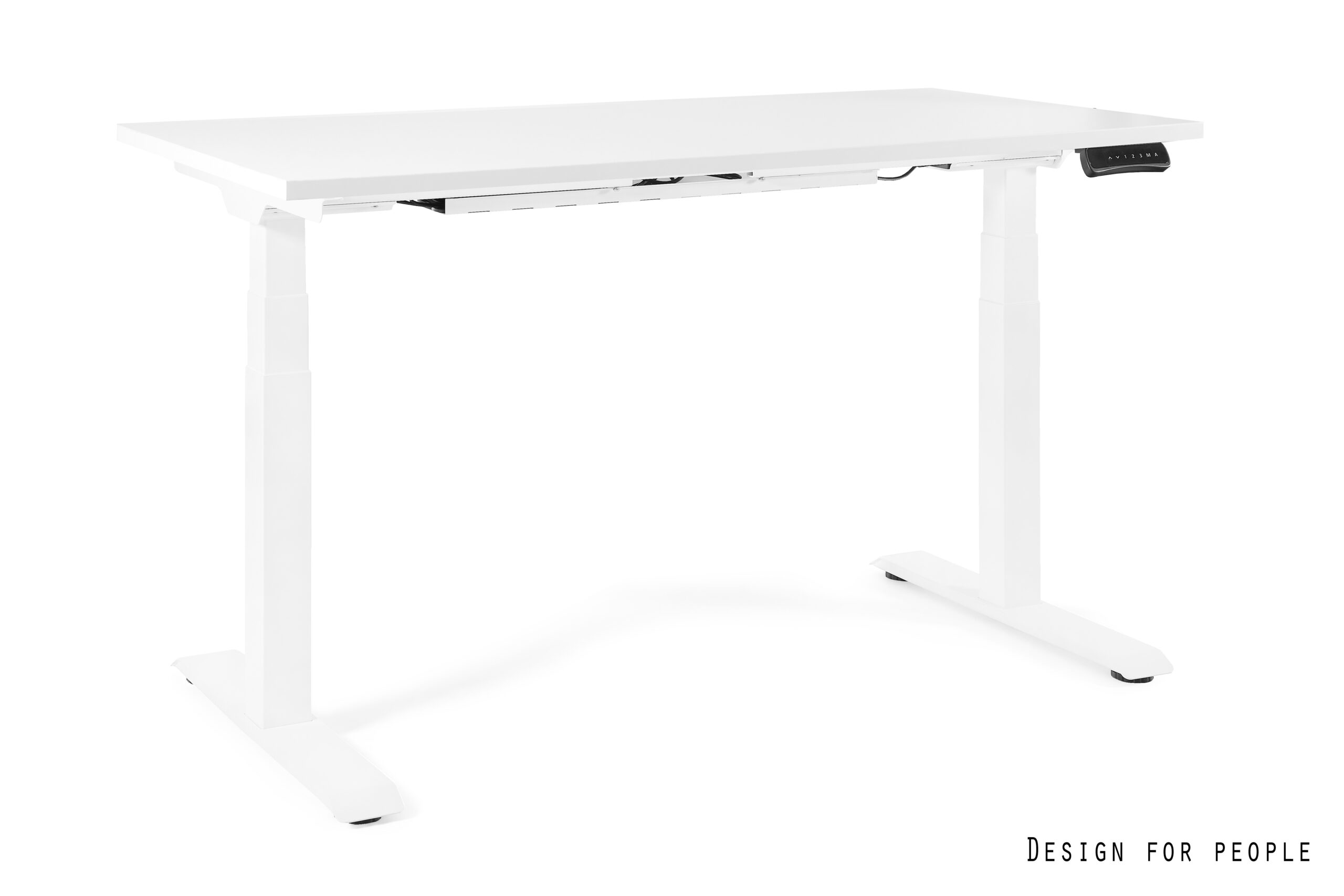 Biurko elektryczne GROW, biały stelaż, blat 4 kolory