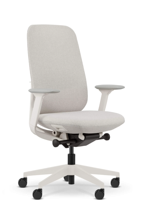 Fotel biurowy BILINE biały, membrana/tkanina