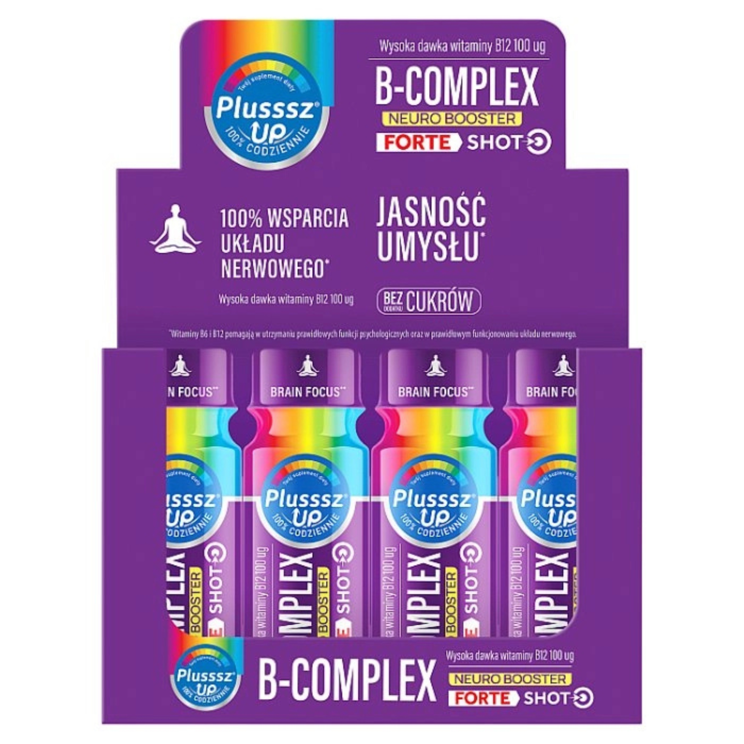 Plusssz up b-complex neuro booster forte, shot, 12 x 50 ml