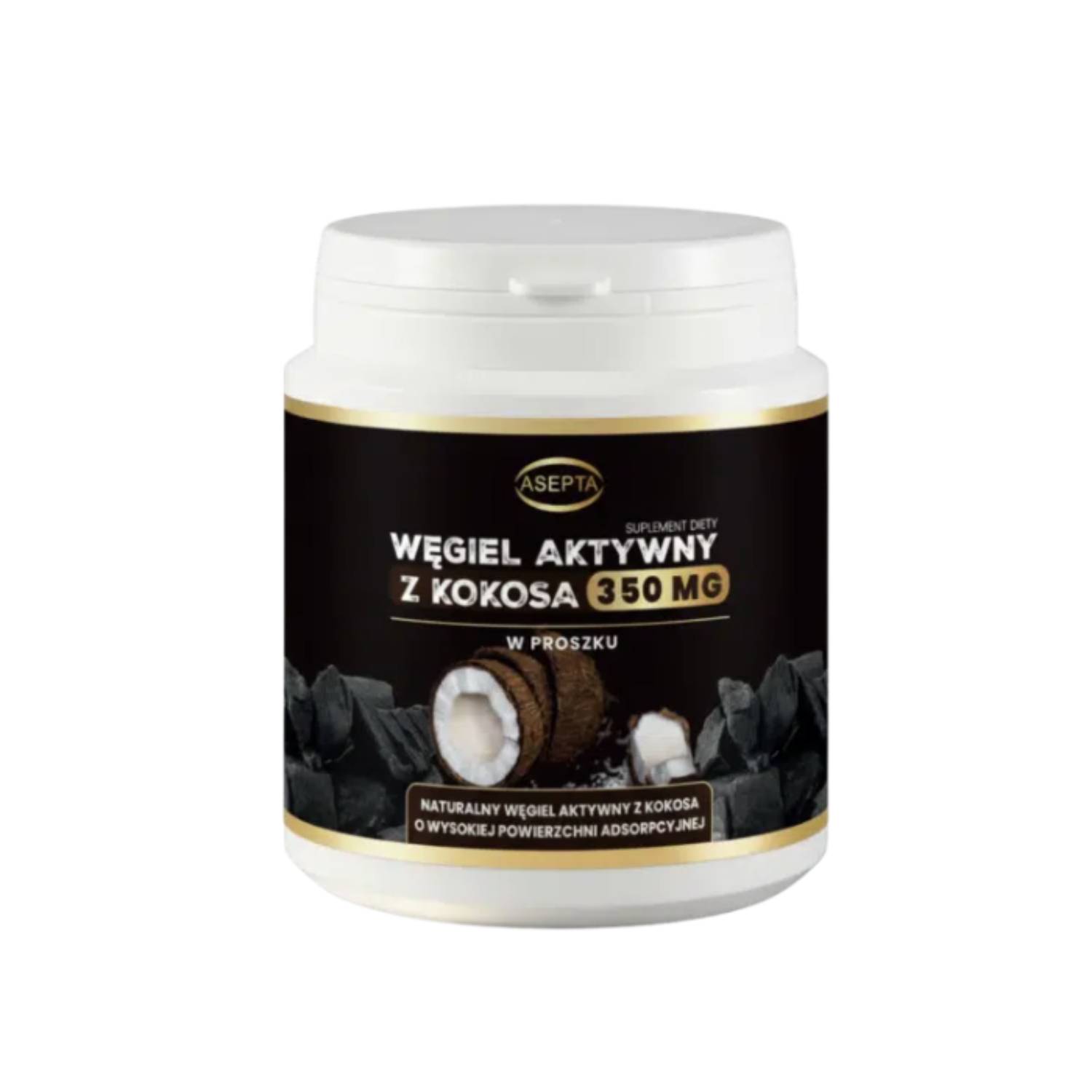 Asepta węgiel aktywny z kokosa, 91 g