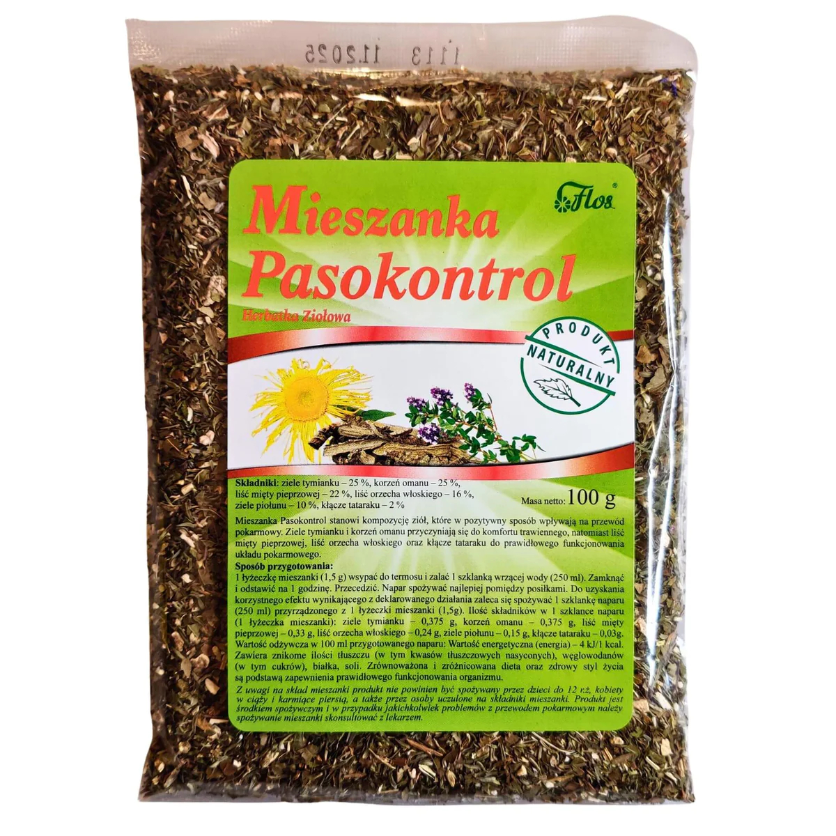 Flos - mieszanka ziołowa, pasokontrol, 100 g