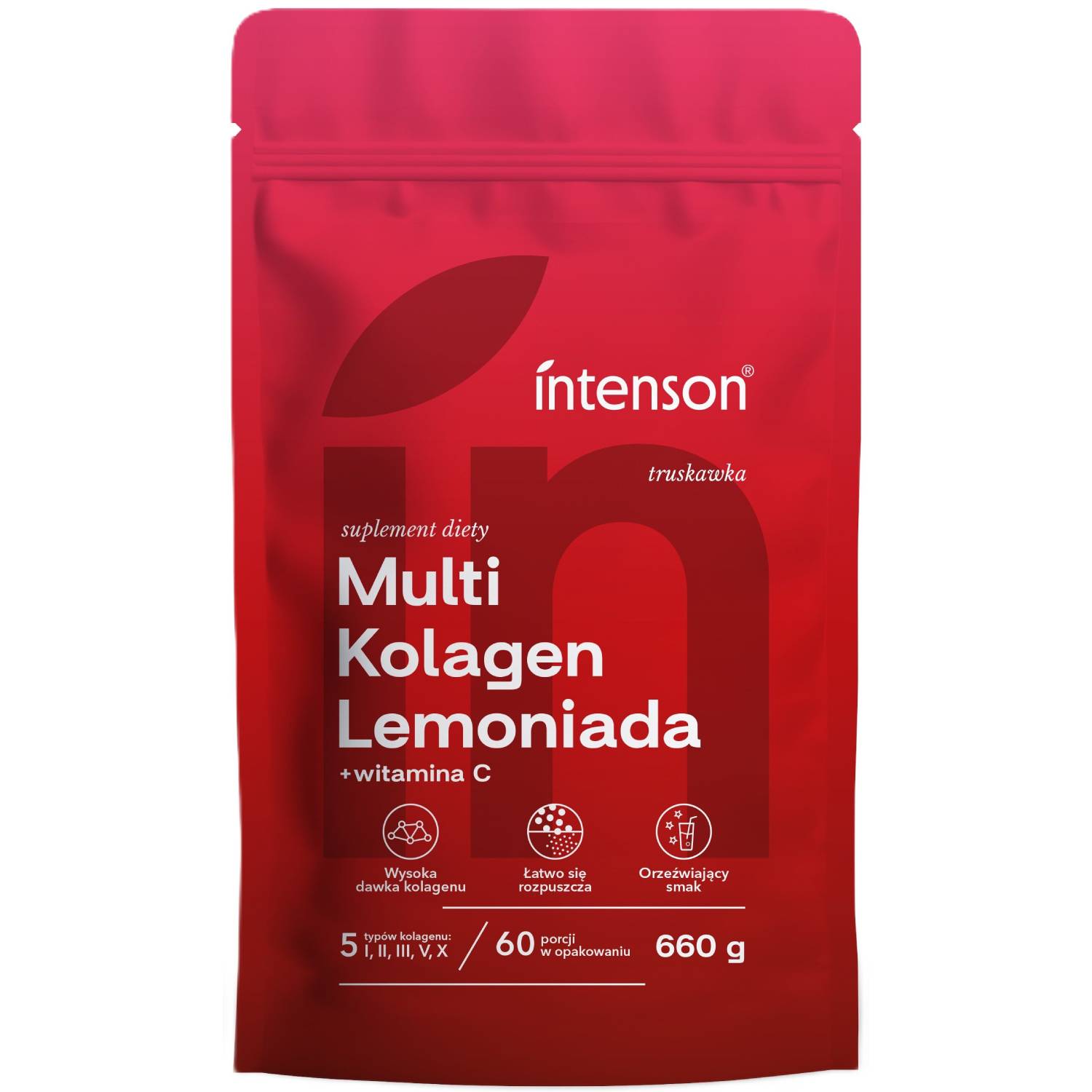 Intenson multi kolagen truskawka, 660 g