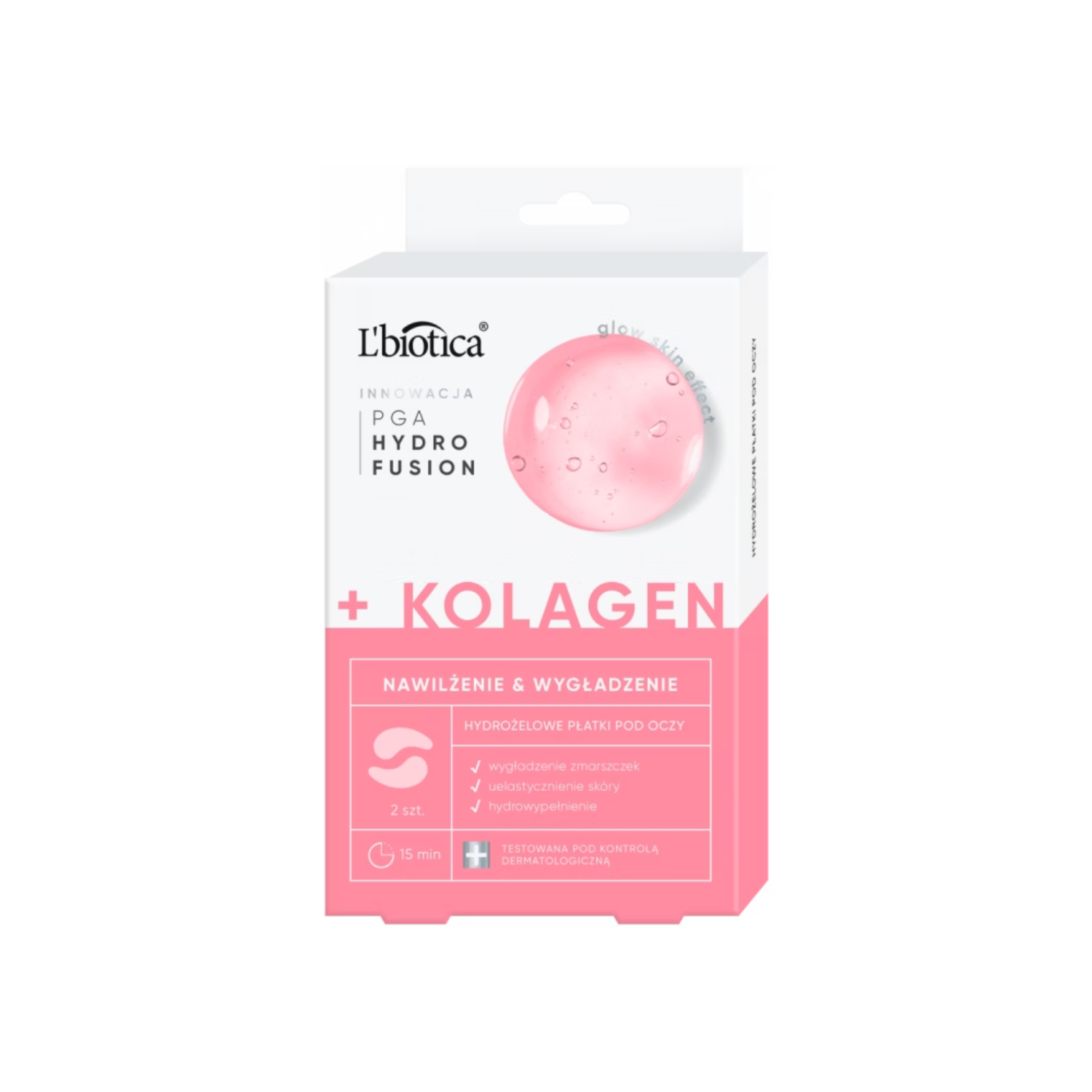 L'biotica - pga hydro fusion + kolagen, płatki pod oczy, 1 sztuka