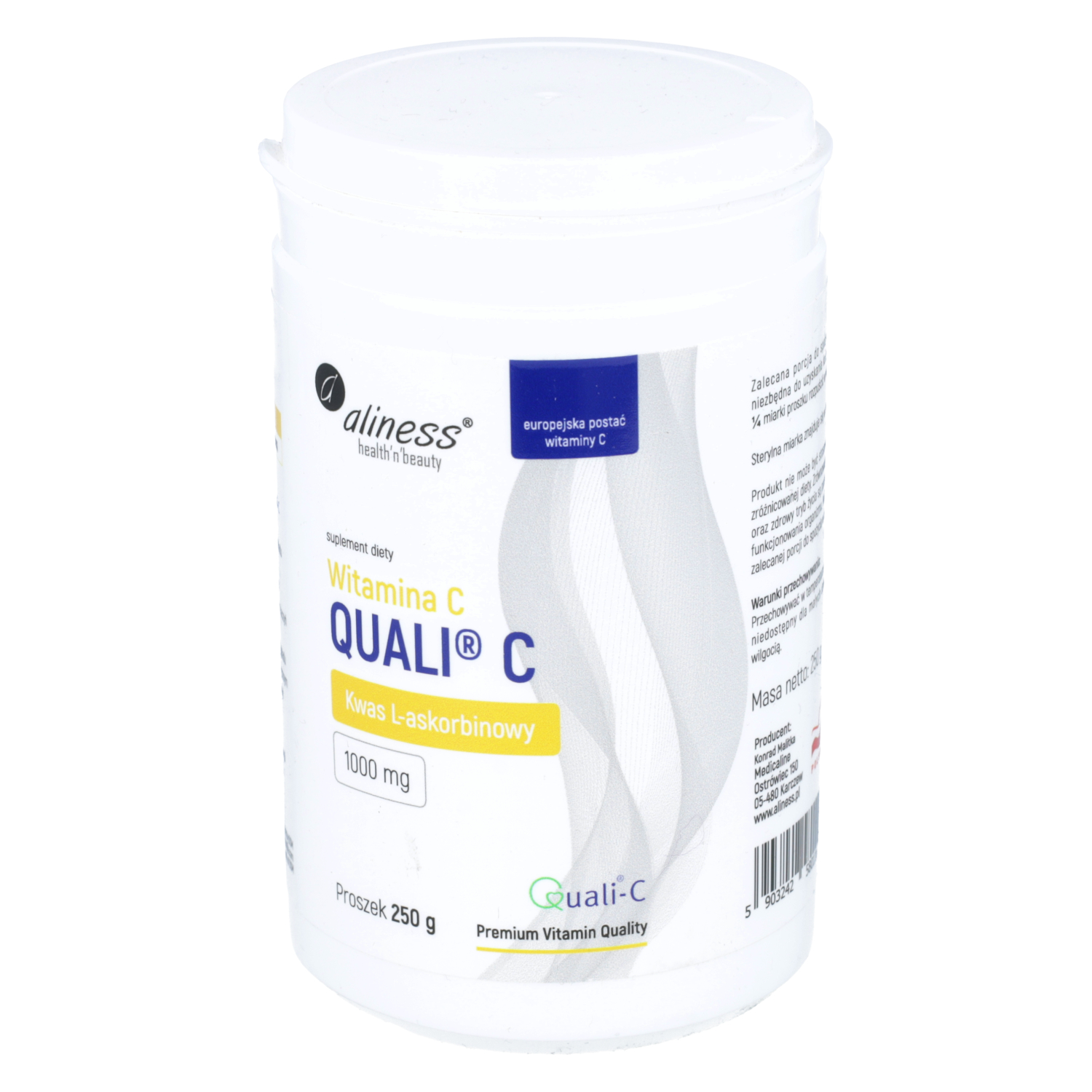 Aliness witamina c 1000 mg, quali-c, 250 g