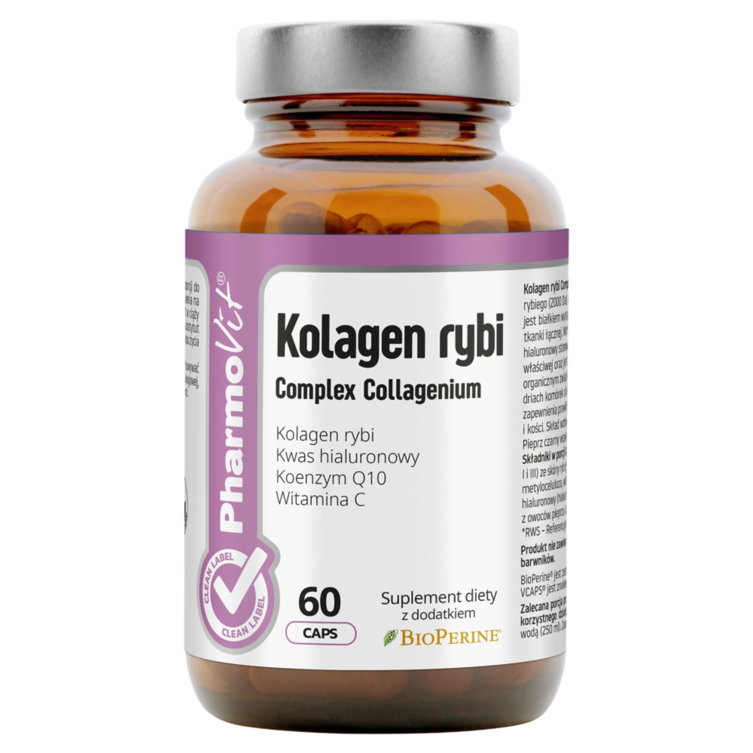 Pharmovit kolagen rybi complex collagenium, 60 kapsułek