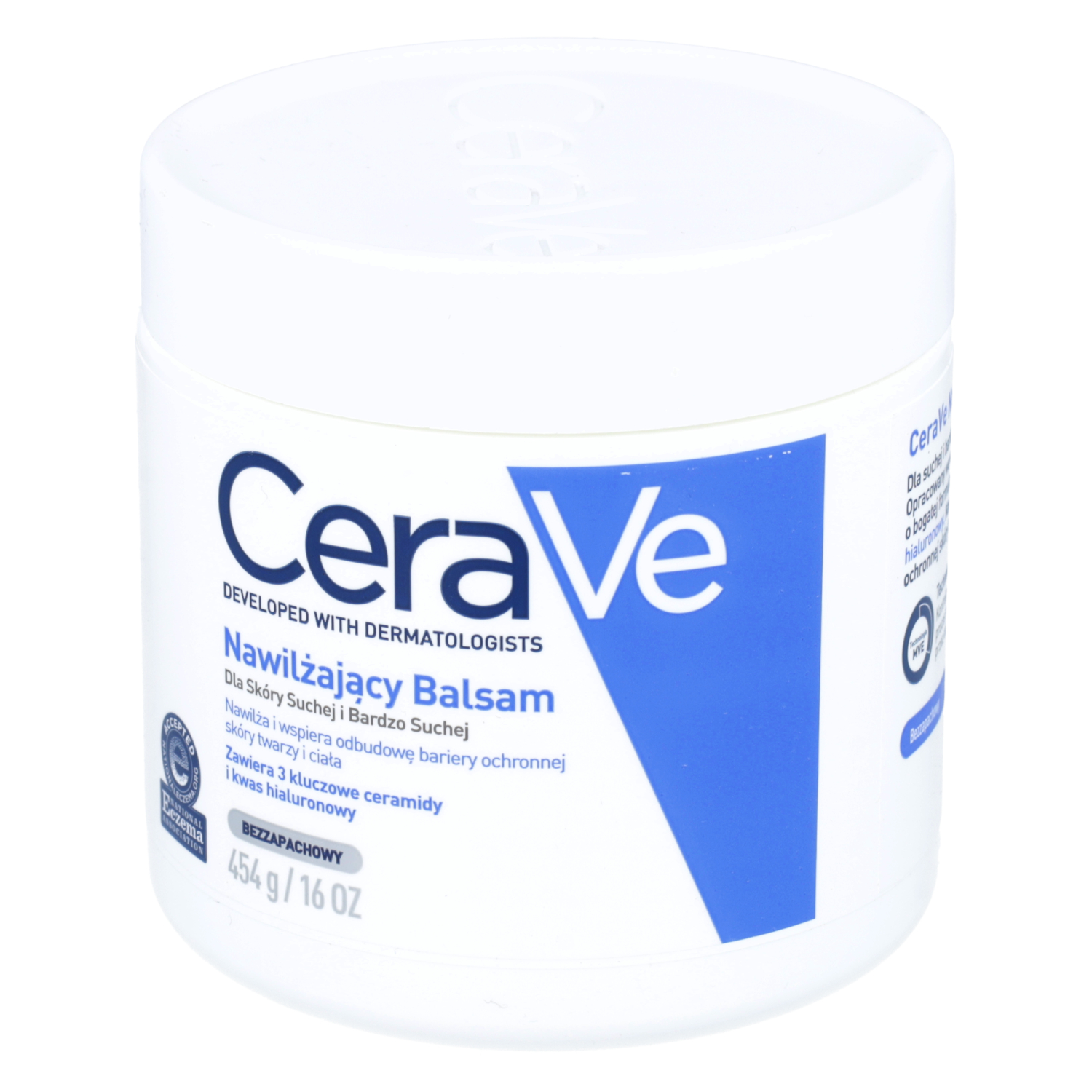 Cerave - nawilżający balsam do twarzy i ciała z ceramidami, do skóry suchej i bardzo suchej, 454 g