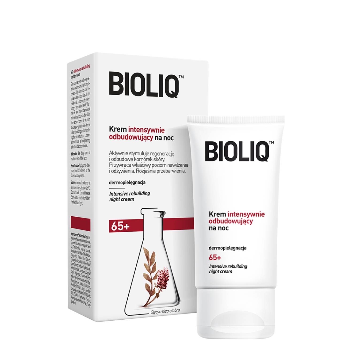 Bioliq 65+ - krem intensywnie odbudowujący na noc, 50 ml