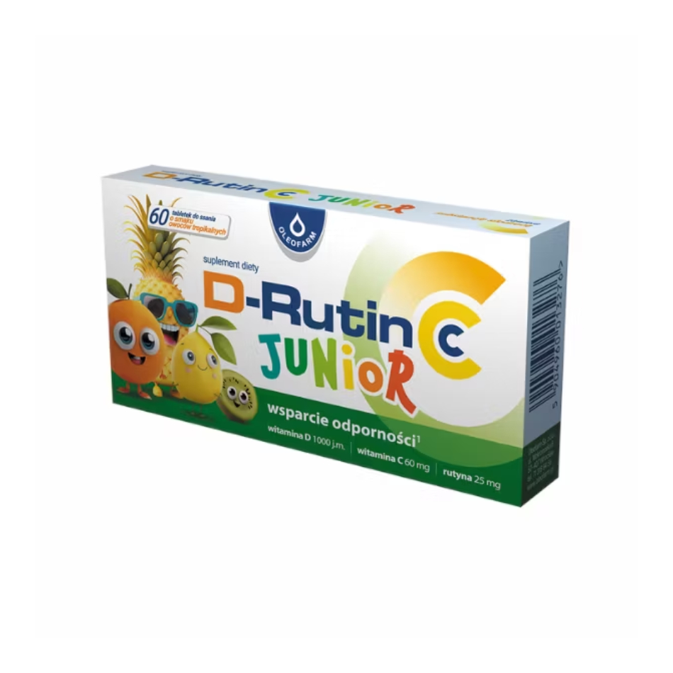 Oleofarm, d-rutin cc junior, 60 tabletek do ssania