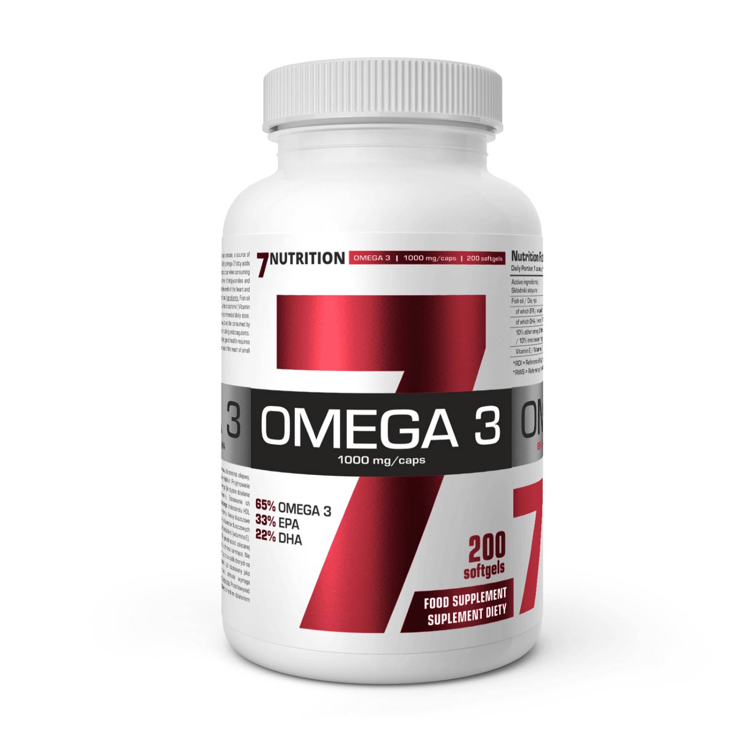 7nutrition omega-3 1000 mg, 200 kapsułek