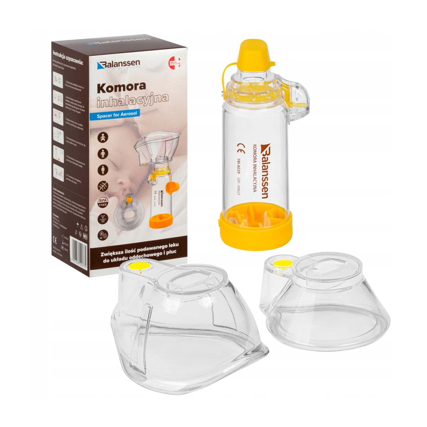 Balanssen komora inhalacyjna, ym-a039, 1 sztuka (data ważności: 30.06.2026)