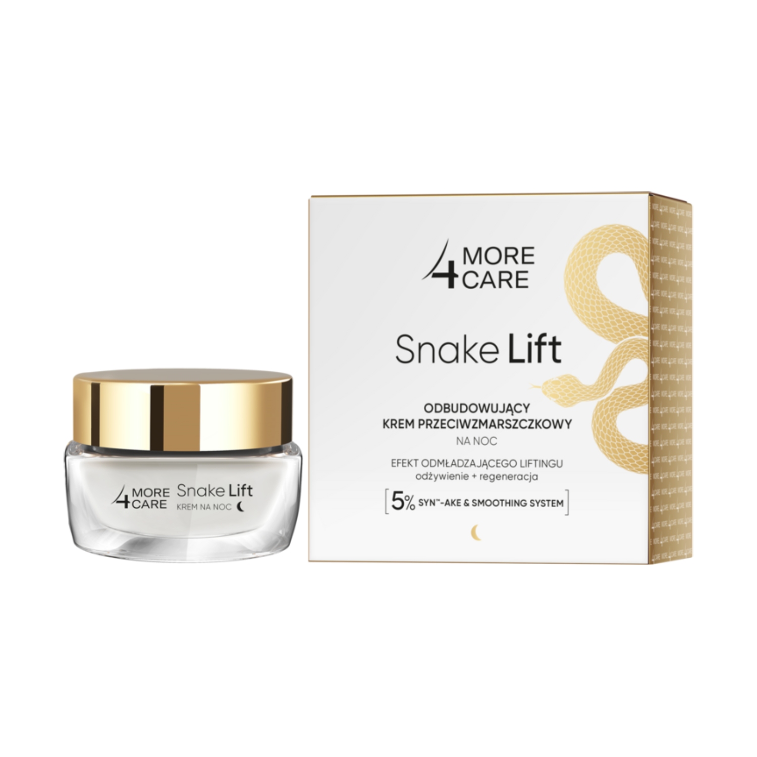 More4care - snake lift, odbudowujący krem przeciwzmarszczkowy na noc, 50 ml