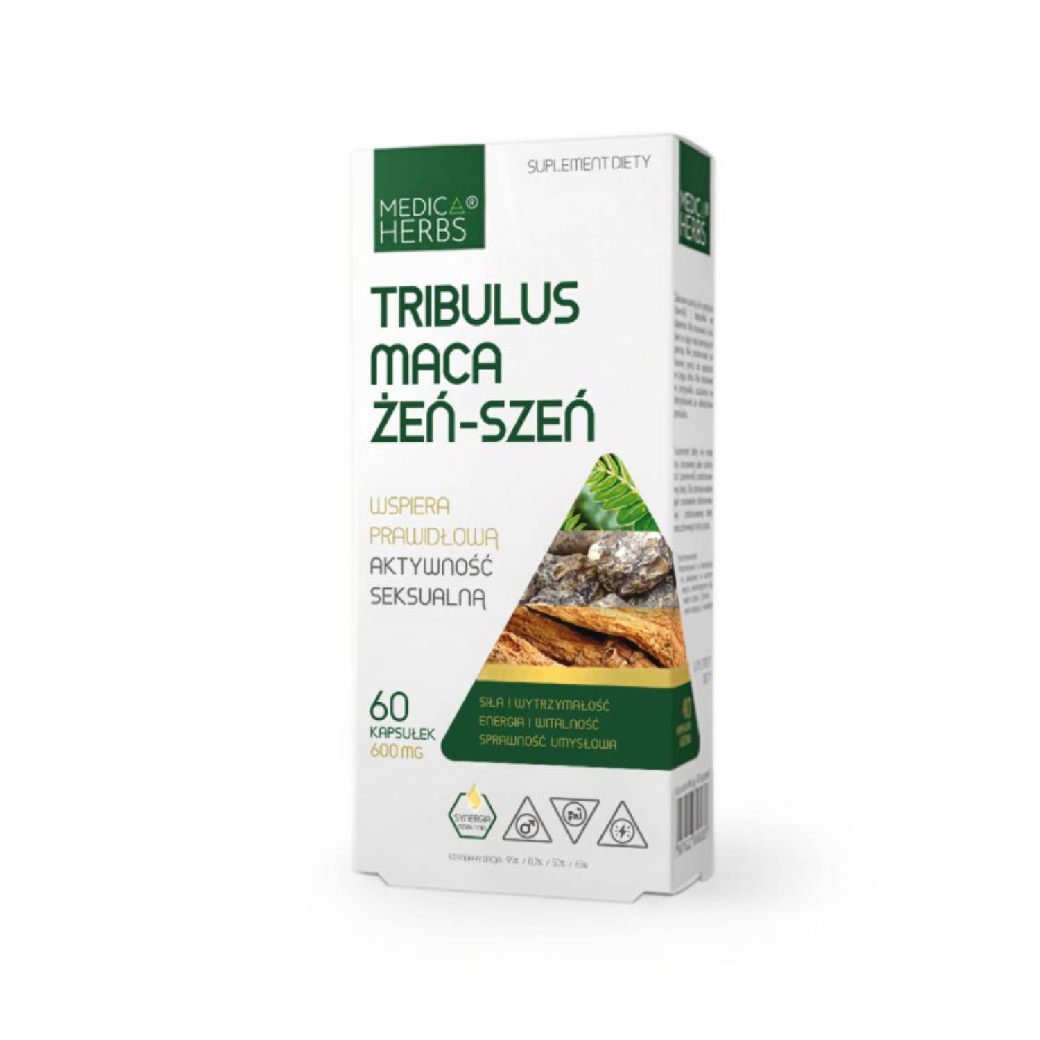 Medica herbs tribulus maca żeń-szeń, 60 kapsułek