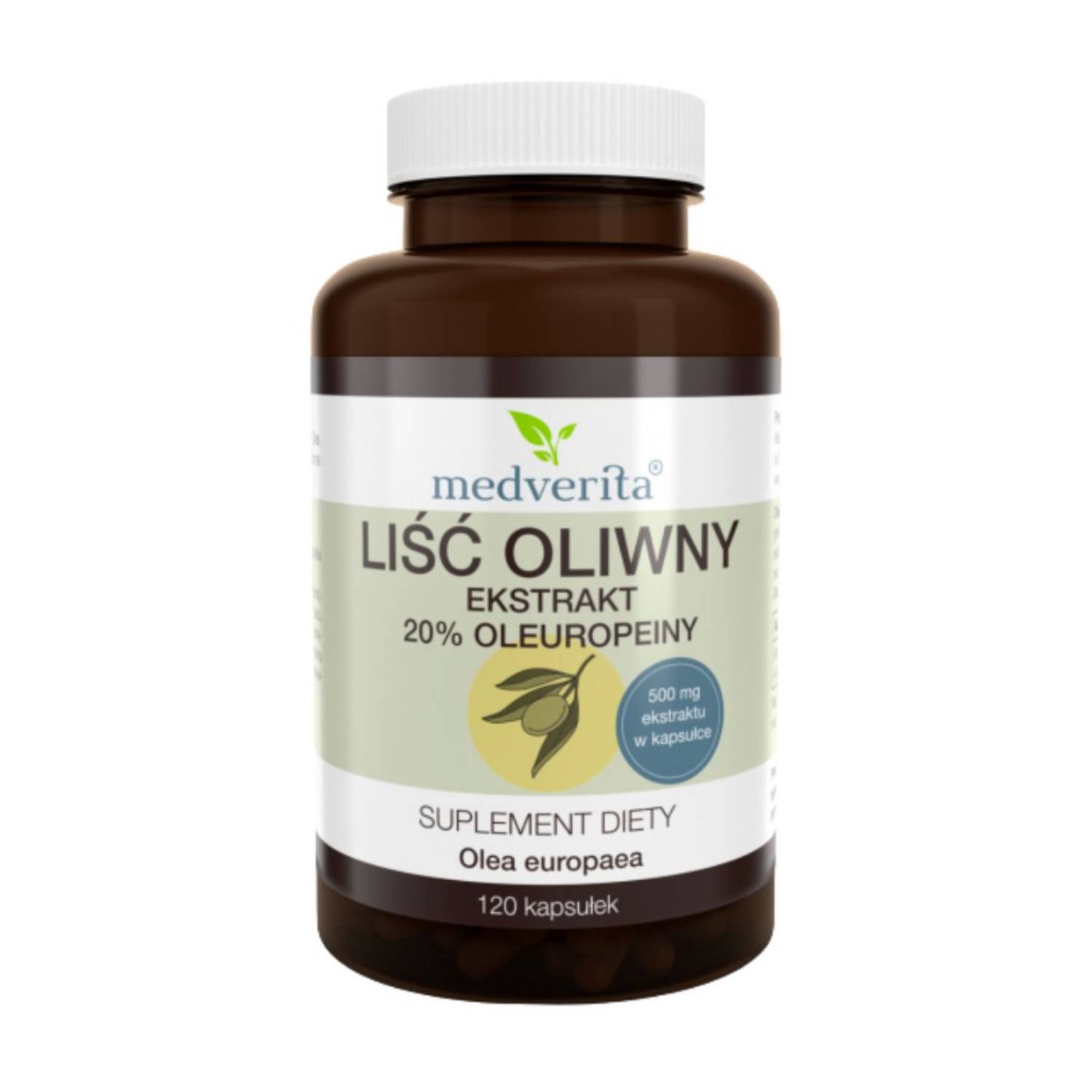 Medverita liść oliwny, 120 kapsułek