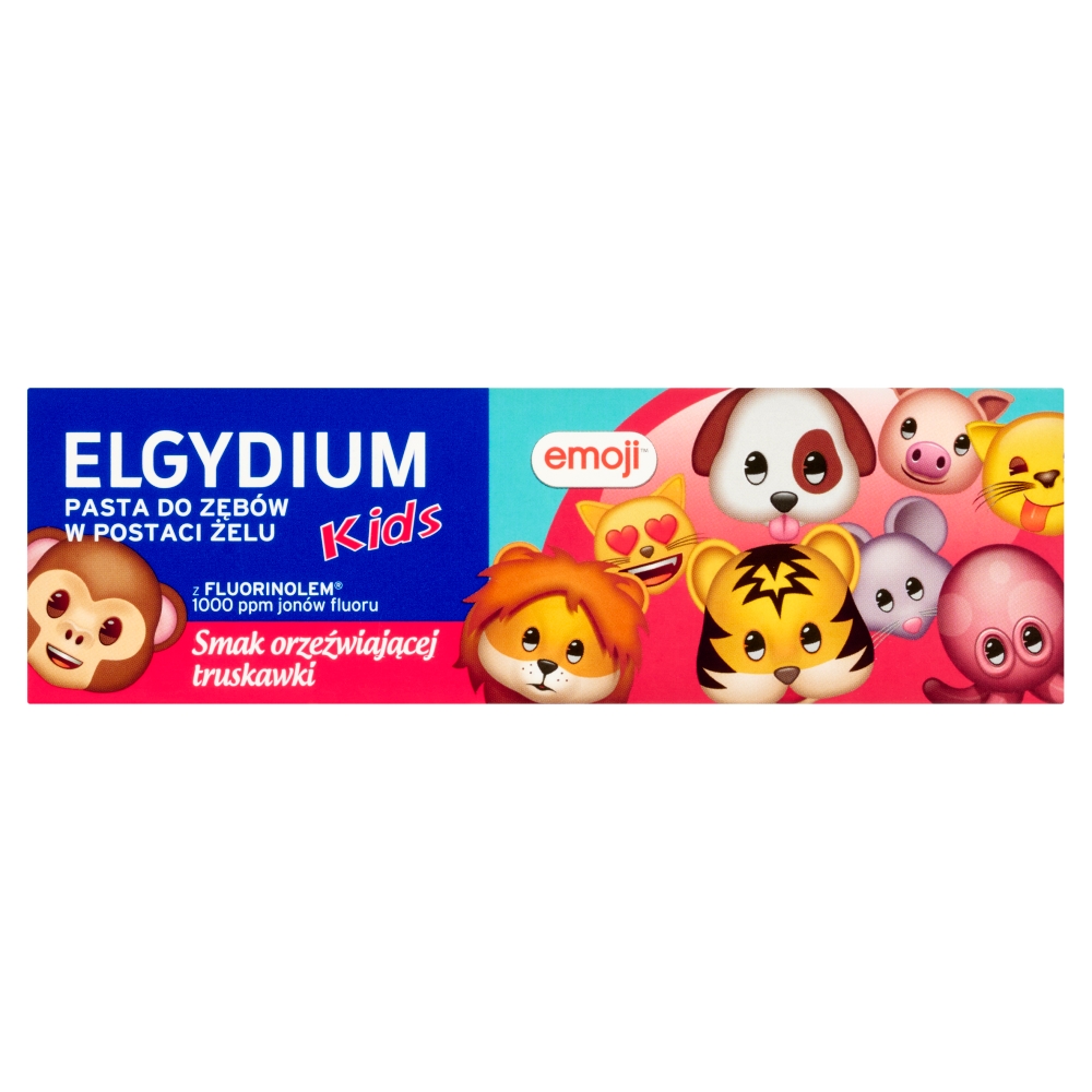 Elgydium kids emoji - pasta do zębów, orzeźwiająca truskawka, 3-6 lat, 50 ml