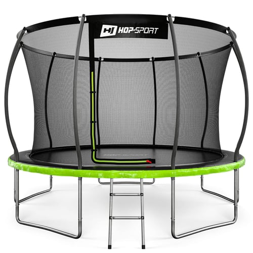 Trampoline de jardin rond 12FT - 366 cm - Filet intérieur Noir/Vert